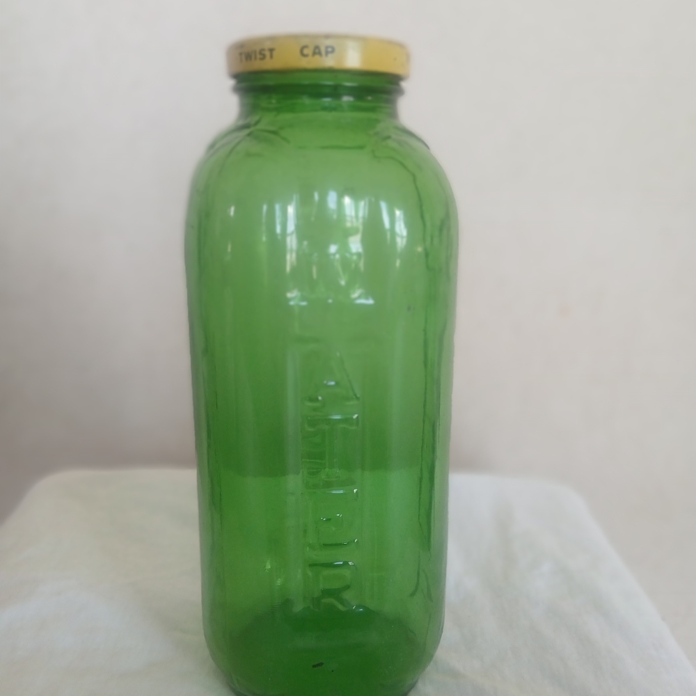 Green Glass Jar with Twist Cap